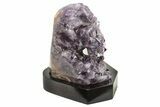 Deep Purple Amethyst Geode With Wood Base - Uruguay #275695-2